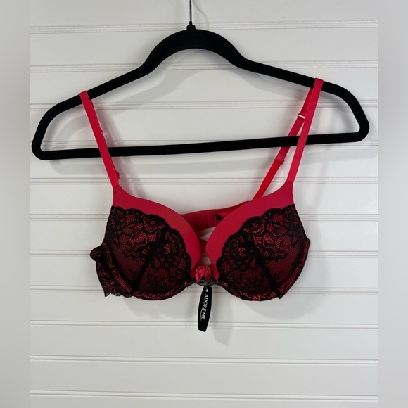 Adore Me women’s red & black lace push-up bra, NWT. Size 34B - Picture 1 of 4
